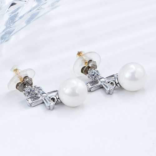 Cross Flower Ear Stud