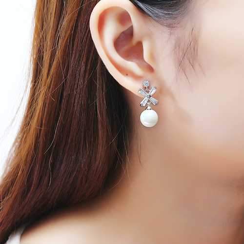 Cross Flower Ear Stud